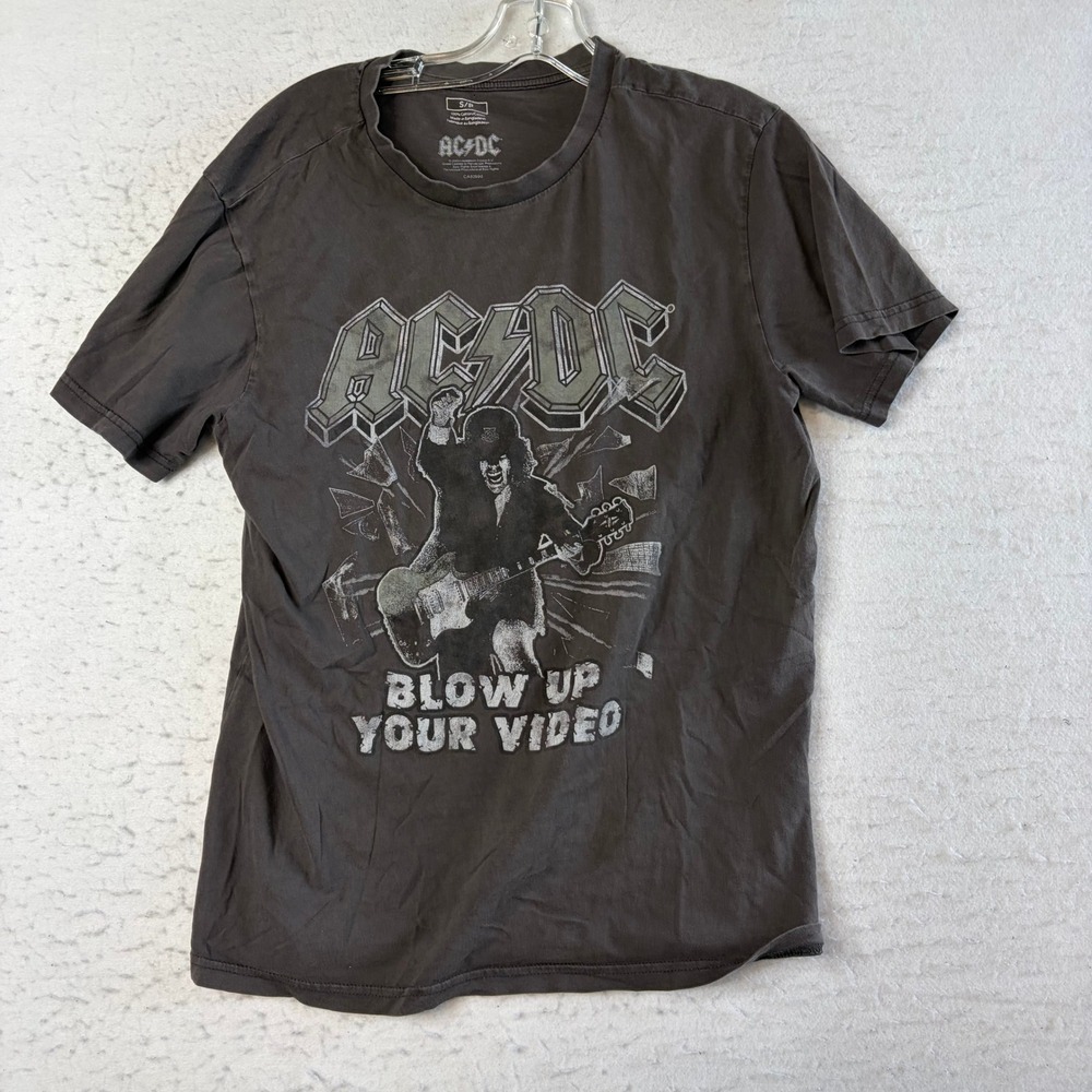 ACDC T-Shirt‎ Mens Small Charcoal Blow Up Your Video Graphic Rock Band Tee